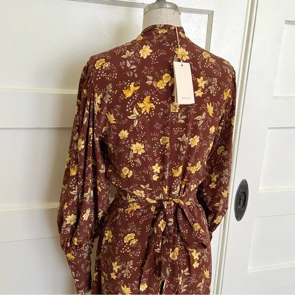 $498 Dôen Blossom Dress Cherrywood Winding Vine Floral - Picture 9 of 12